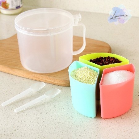 TEMPAT BUMBU 3SEKAT BULAT Toples BUMBU unik Tempat Bumbu Unik