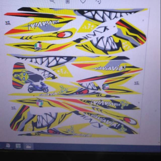 Aerox decal hiu kuning