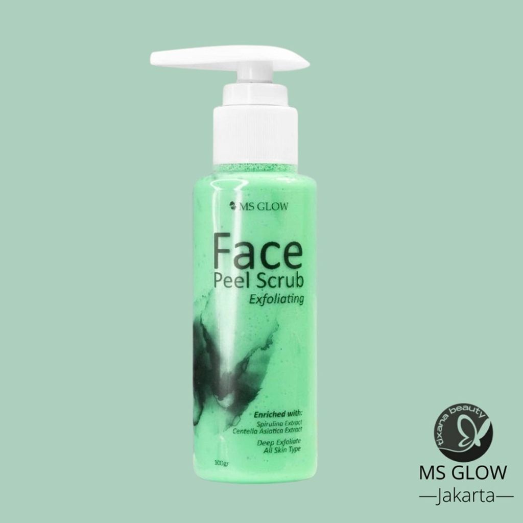 MS Glow Face Peel Scrub Exfoliating Rumah Cantik 354 Peel Scrub Wajah Memudarkan dan Membersihkan Noda Hitam di Wajah