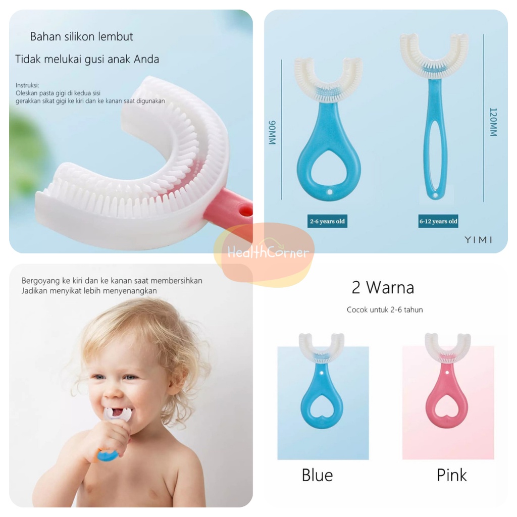 Sikat Gigi Anak Bentuk U Bahan Silikon Untuk Bayi / Sillicone Toothbrush / Baby Toothbrush