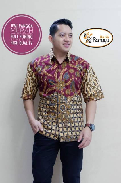 Kemeja Batik Lengan Panjang/Pendek DWI PANGGA MERAH