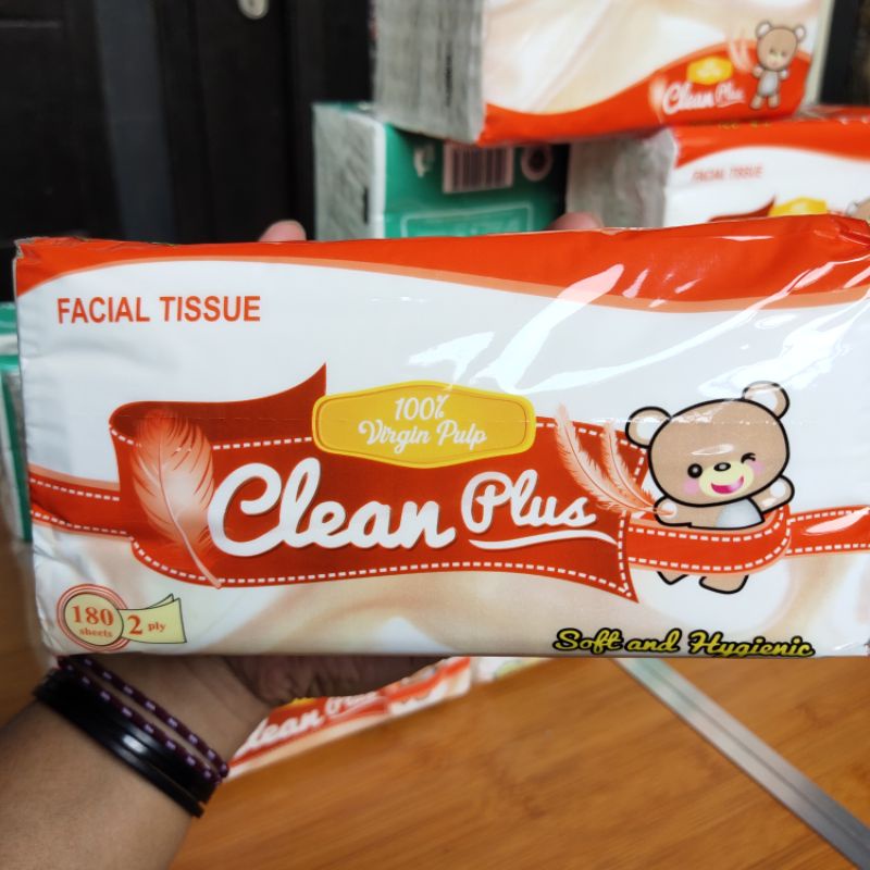 Tisu Clean Plus 180 Sheets 2ply lembut HONESTYCO