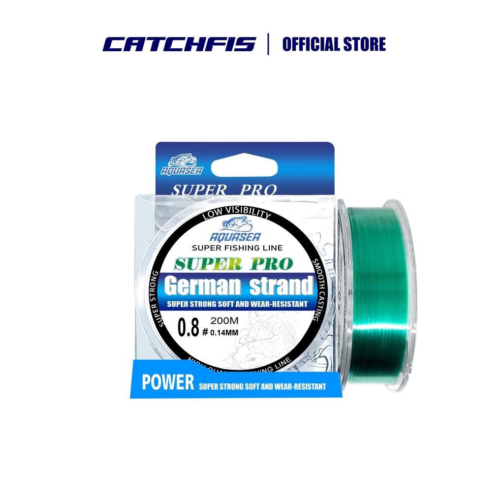 Catchfis - Tali Pancing Hijau Germany Fishing Line 200m Senar Bahan Nilon Tahan Lama Panjang