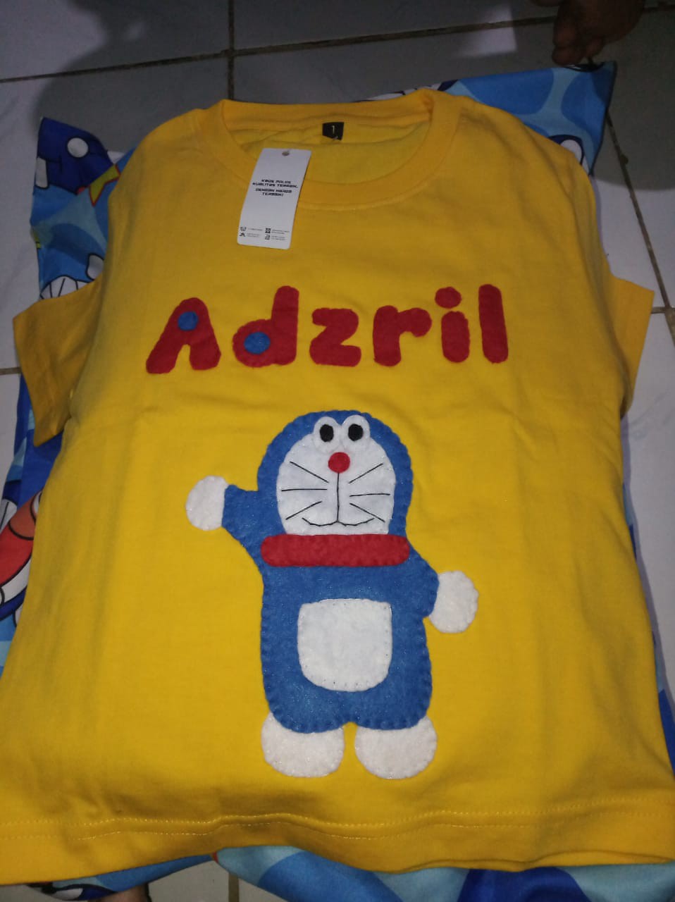 Baju Nama Dan Karakter Flanel Size 1