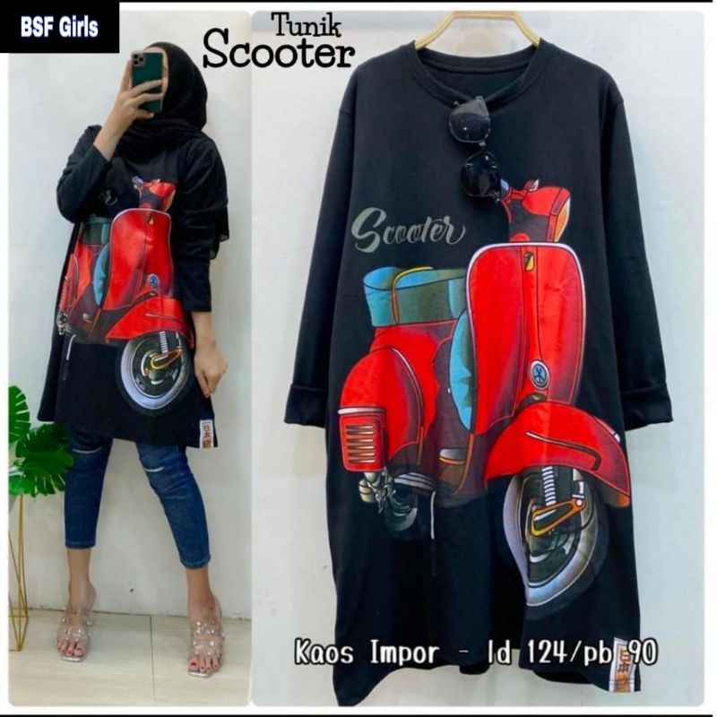 tunik scooter sablon kaos jumbo