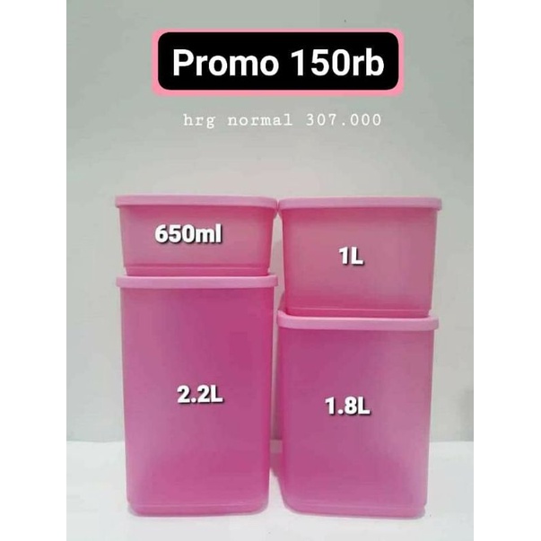 Tupperware BARU/NEW- POP FIESTA /TOPLES PINK 1set isi 4pcs