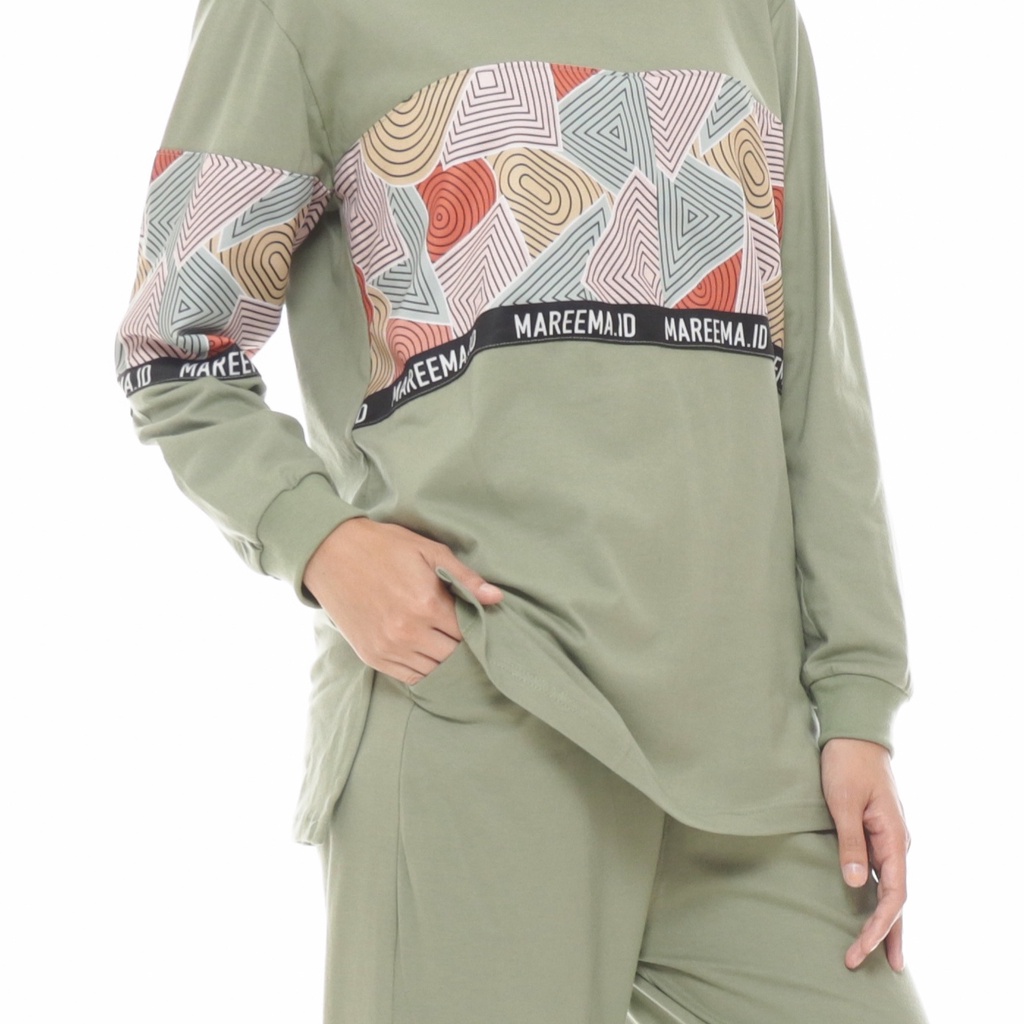 Setelan Olahraga Terbaru Wanita Jumbo Muslimah Kekinian Gowes Senam Joging-Laura Mint