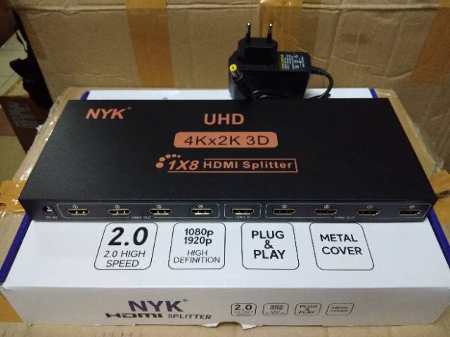 NYK HDMI Splitter 8Port Full HD -Splitter HDTV 8Port