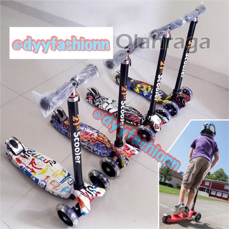 Scooter anak roda 3 led / Stuker anak / Scooter Kickboard Skuter