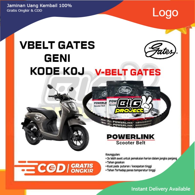 V-BELT GATES VBELT RACING VBELT GENIO KODE K0J