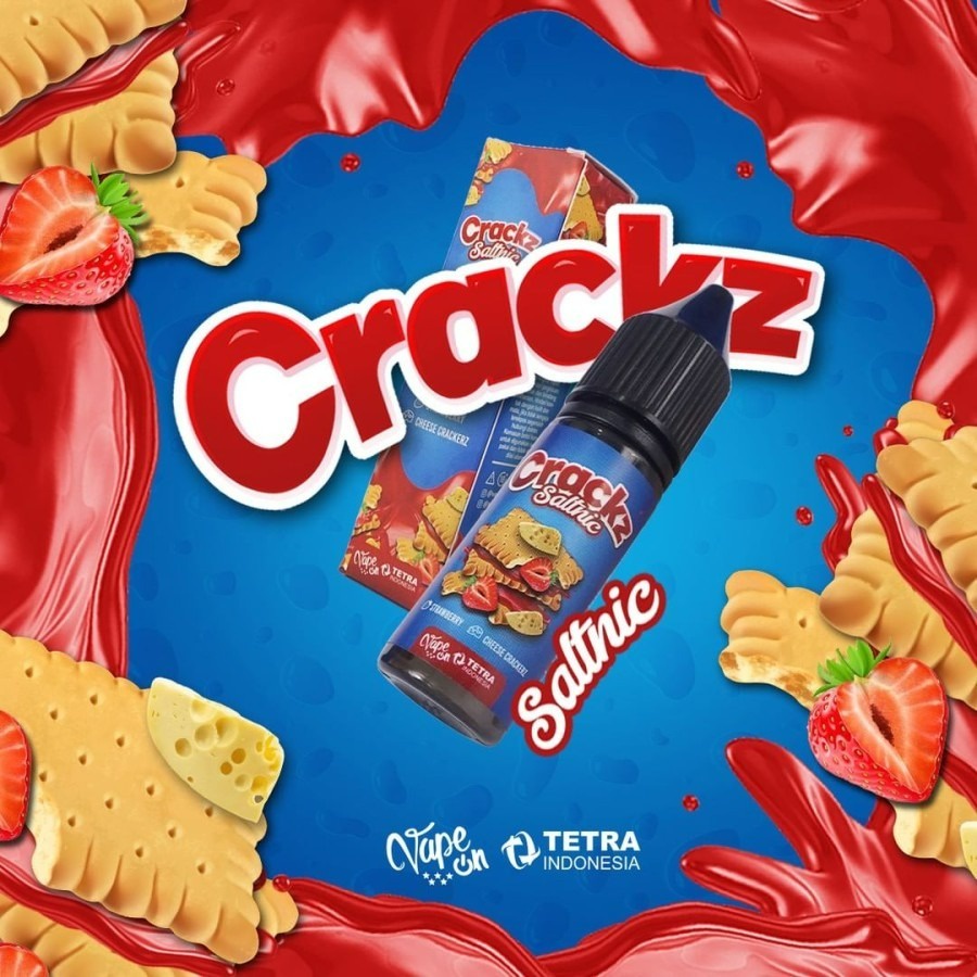 LIQUID CRACKZ V1 15ML 25MG LIQUID STRAWBERRY CHEESE CRACKERS SALTNIC