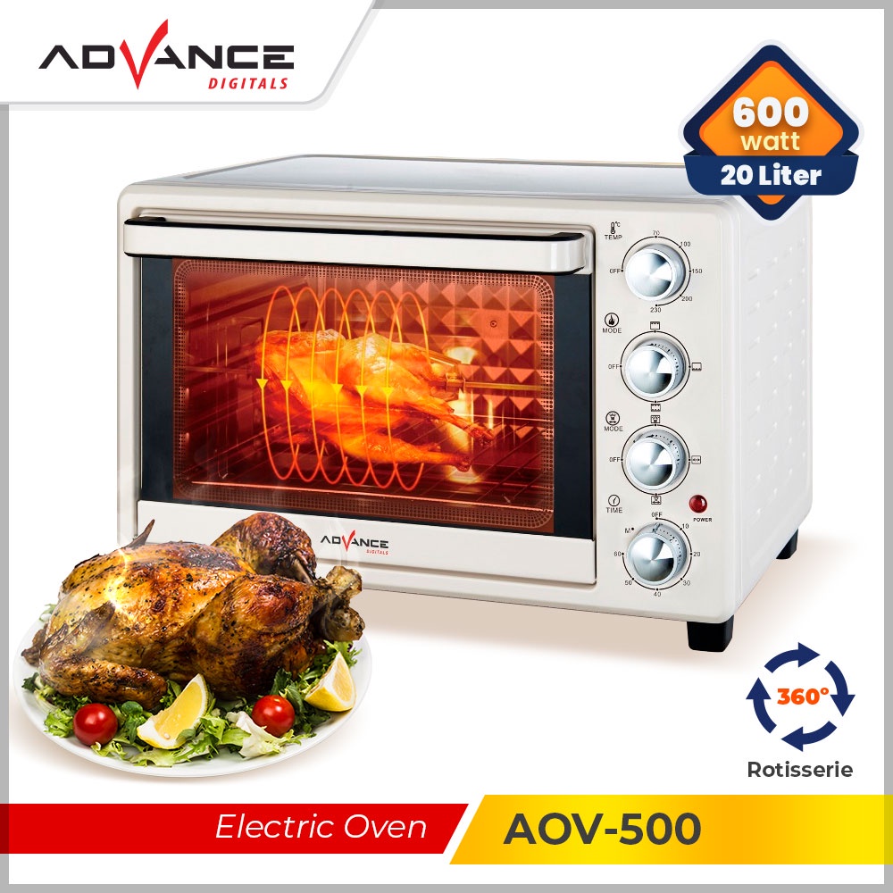 Oven Listrik Advance 33 Liter AOV-500 Oven Listrik Low Watt Garansi Resmi Advance Digitals 1 Tahun