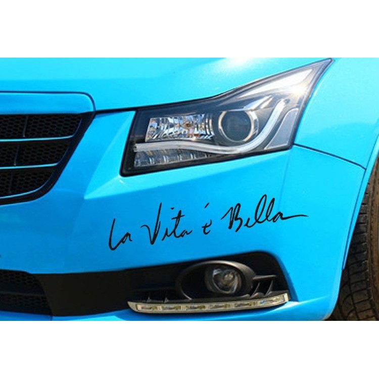 Tempelan Stiker Mobil Motor La Vita e bella / Life is Beautiful Kualitas Import