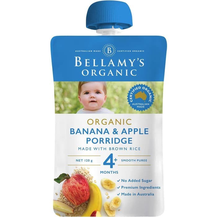 Bellamys Organic Baby Food - Banana Apple Porridge 120gr