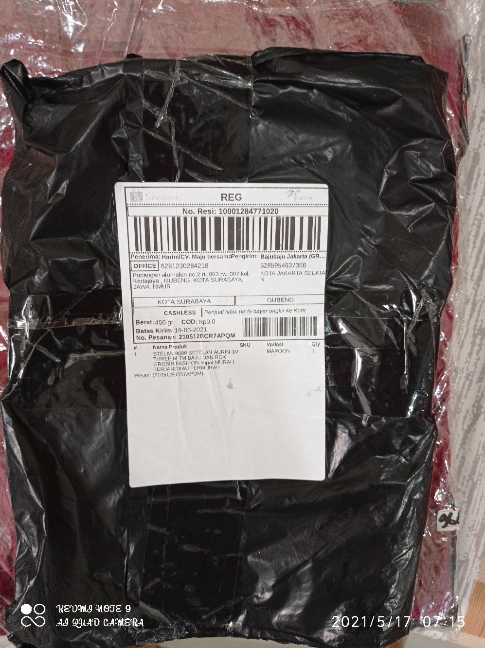 Stelan 9688 Setelan  Aurin 3m Three M Tm Baju Dan Rok Grosir Fashion Impor Murah Terjangkau Termurah