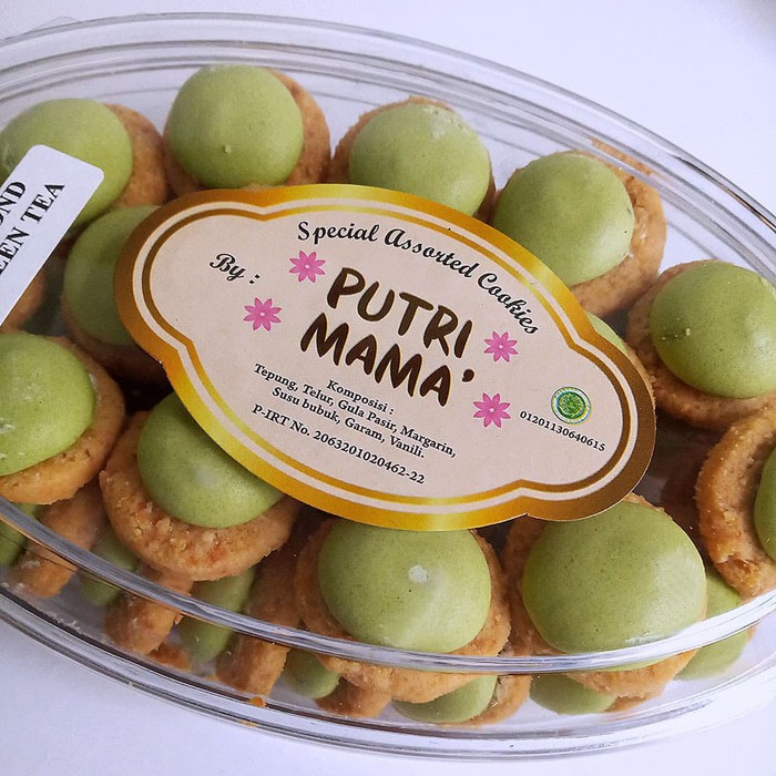 

Almond Green Tea Ball Cookies Special Putri Mama - Renyah & Enak