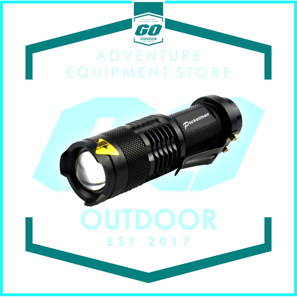 Senter LED 2000 Lumens Pocketman - Senter LED Cree Flashlight Waterproof Anti Air Mini SWAT Police