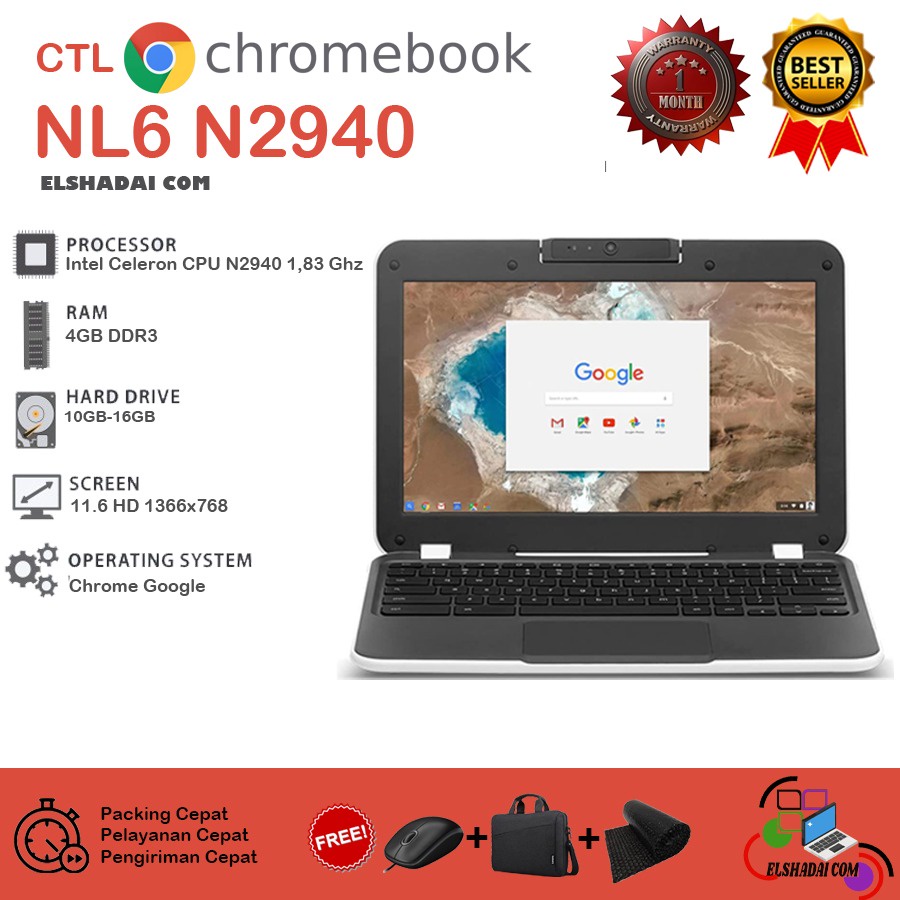 Netbook CTL chromebook NL6 N2940. 4gb/ssd 16gb Chrome OS, muluss....