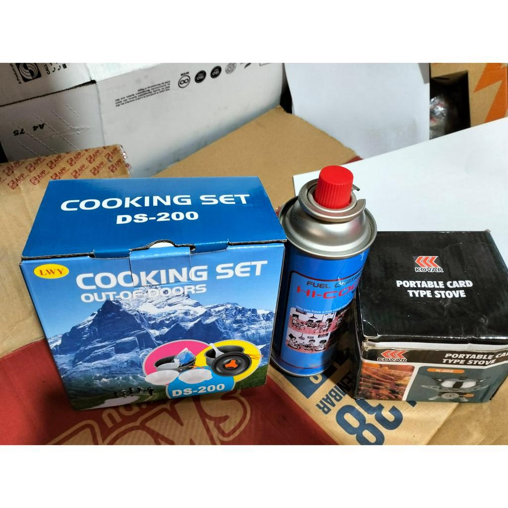 Paket camping lengkap outdoor Kompor Camping Kovar kotak +Gas+DS-200