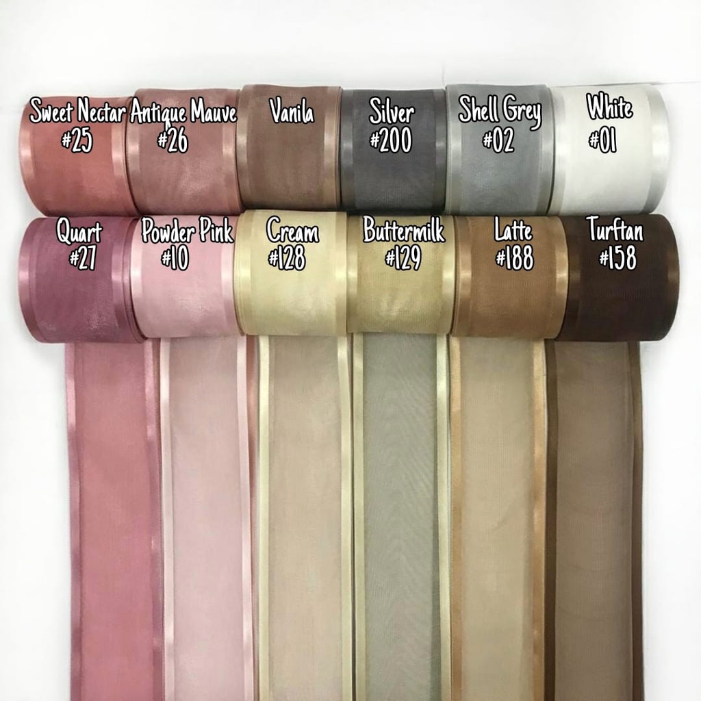 PITA TRANSPARAN LIST SATIN |  PITA KACA ORGANZA KOREA 1½&quot; JUAL PER YARD