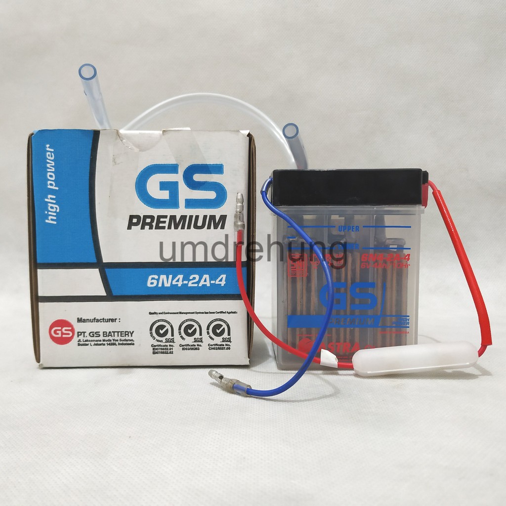 Aki GS ASTRA 6N4-2A-4 Honda Win 6 Volt Kawasaki K3 K4