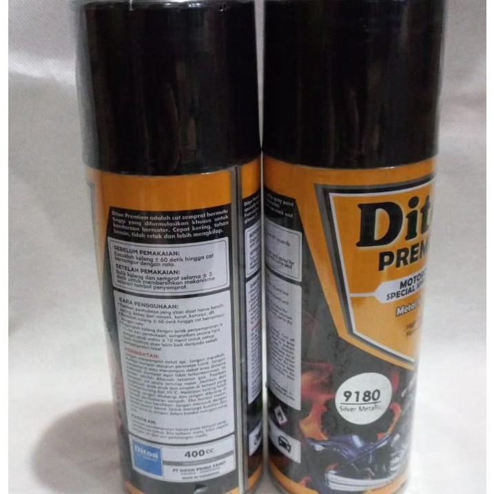 Pilok Pilox Cat Semprot DITON Premium 9180 Silver Metallic / Metalik Silver (400cc / 400ml)