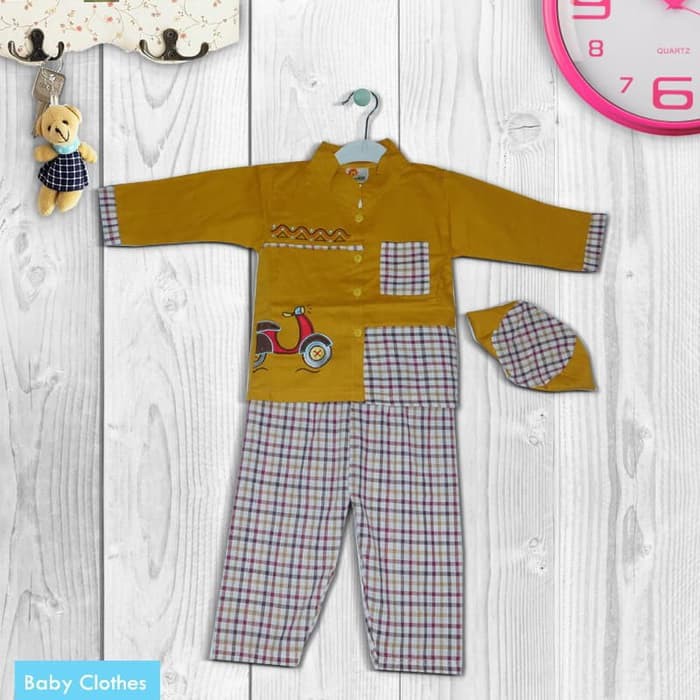 Promo Moby Shop       Baju Muslim Koko Anak Bayi motif Vespa       Murah