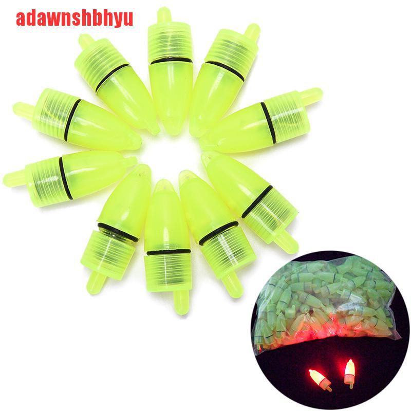 (adawnshbhyu) 10pcs Lampu Pancing LED Dengan Sensor Apung