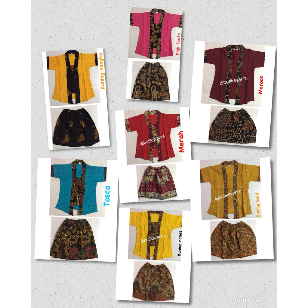 Baju Anak Setelan Kebaya - Size S - Kutu Baru Embos Modern - Kebaya Kutubaru Anak