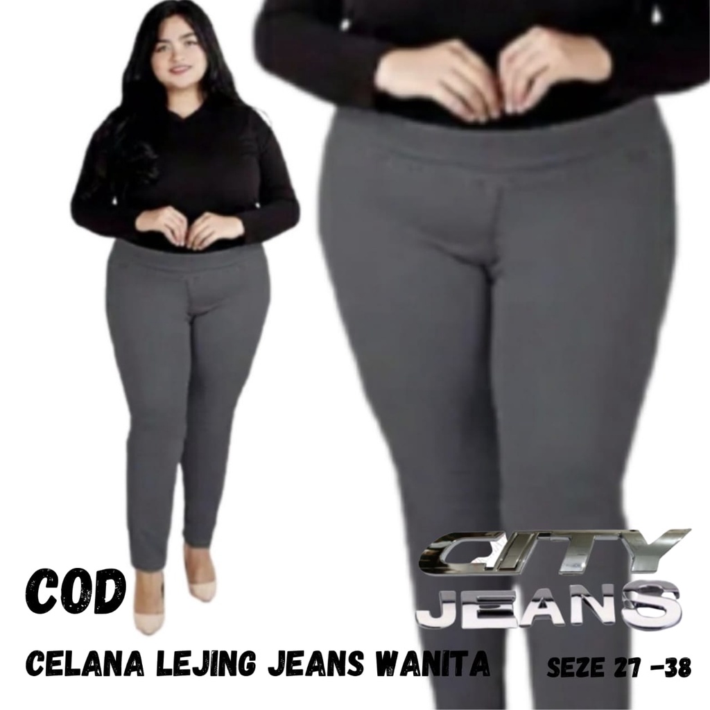 CELANA LEGGING DENIM BIG SIZE /CELANA LEGING DENIM UKURAN BESAR--.