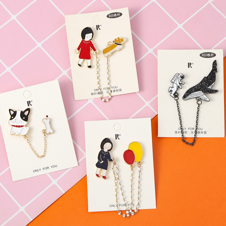 Pin Bros Desain Kartun Lucu Gaya Korea Untuk Aksesoris Perhiasan