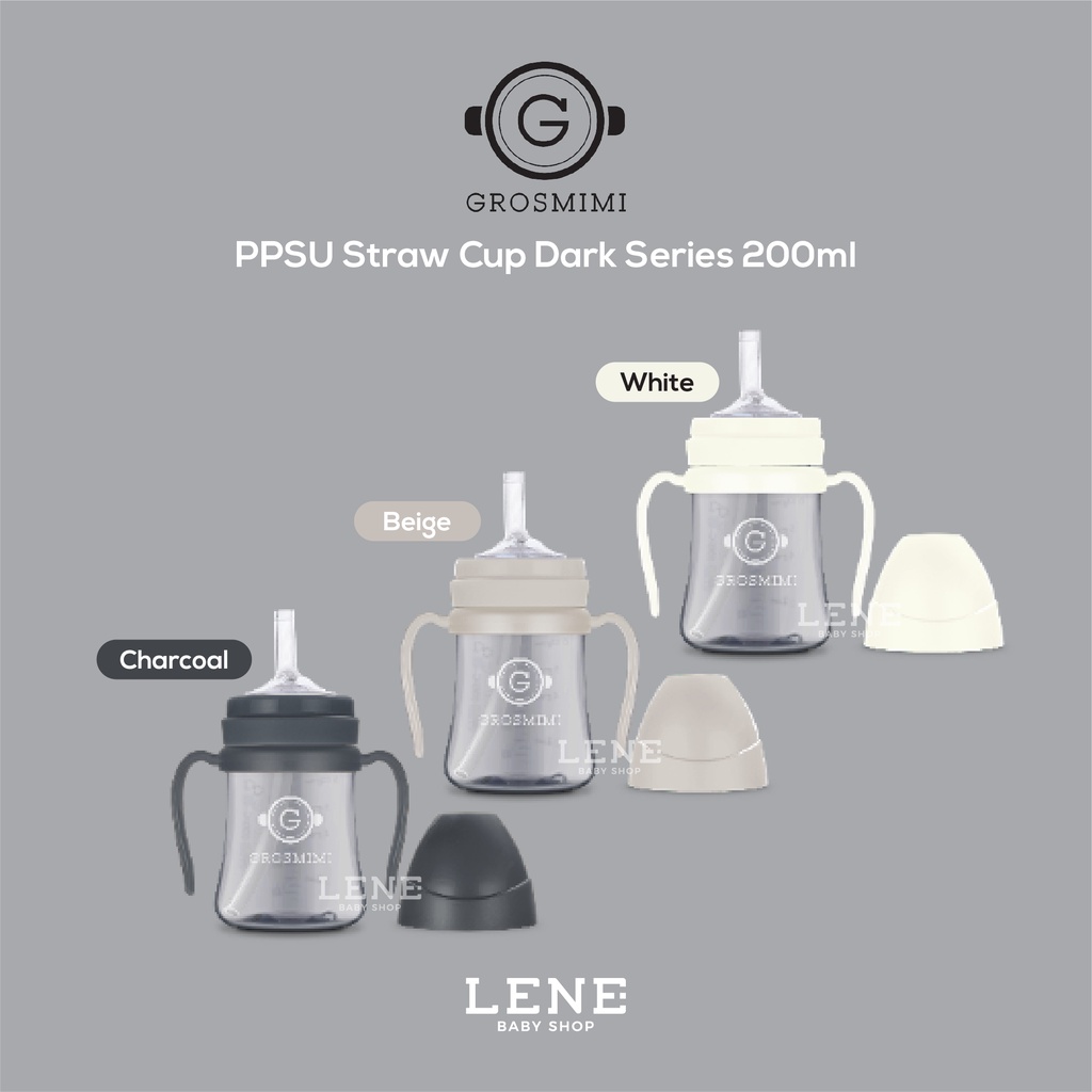 Grosmimi PPSU Straw Cup Dark Series 200 ml &amp; 300 ml