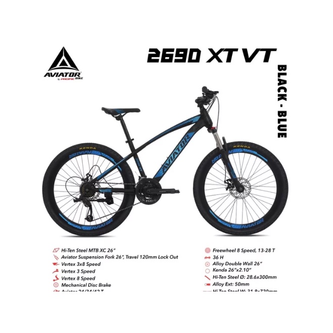 Sepeda Gunung MTB 26 dan 24 Aviator 2690 XT VT