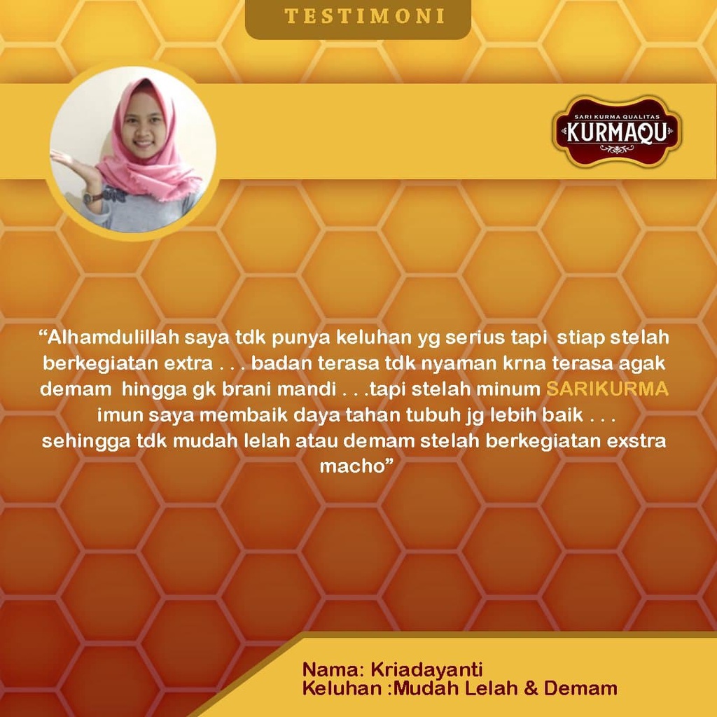 Obat Madu Kuat Tahan Lama, Impotensi, Stamina Pria, Lemah Syahwat, Disfungsi Ereksi, Mudah Keluar, Penambah Gairah, Ejakulasi Dini, Hormon, Gangguan Rangsangan, Depresi, Stres, Merokok, Tekanan Darah Tinggi - KURMAQU Sari Kurma 100% ORIGINAL BPOM-6