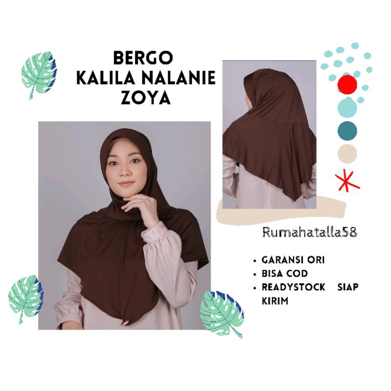 Kerudung instan Hijab Jilbab Polos menutup dada Zoya Kalila Nalanie Heiq original terbaru