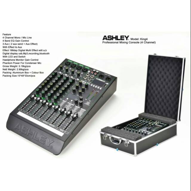 Mixer Audio ASHLEY New  KING4  Note / KING 4 Note ORIGINAL + Koper Original