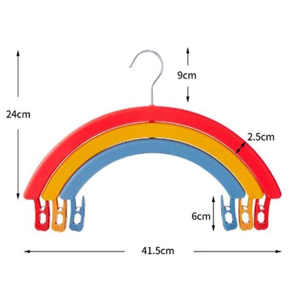 MurmerOfficial Hanger Baju Pelangi Serbaguna Gantungan Pelangi Jepitan Praktis Gantungan Baju Aesthetic R724