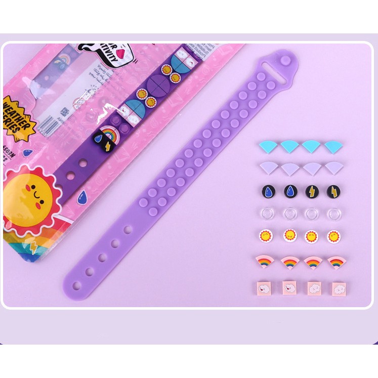 2020kreativa DIY Dots Bricks Anak Blok Gelang Gelang Adjustable Panjang Blok Bangunan Mainan Untuk Gadis Cowok Hadiah