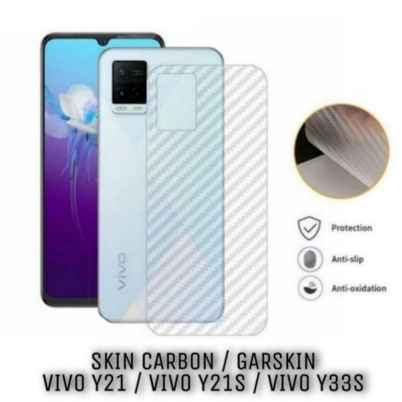 Vivo Y21 Y21s Y21T Y33s skin carbon anti gores belakang karbon