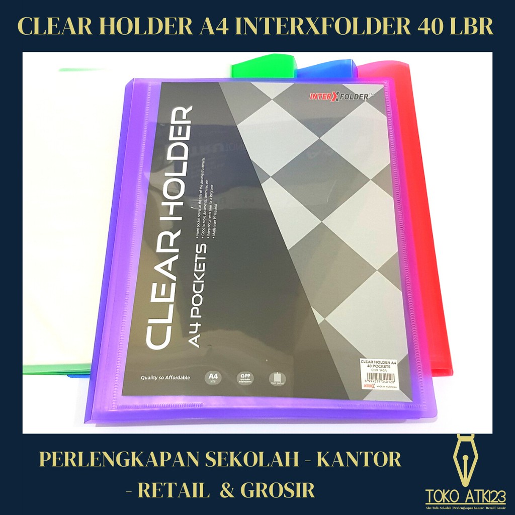 Map Clear Holder / Document Keeper A4 Merk InterXFolder Isi 40