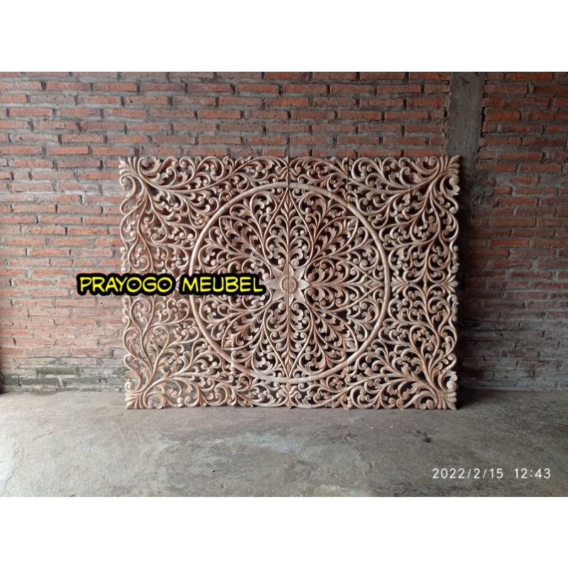 panel hiasan dinding ukir kayu jati khas bali - frame pigura jati murah - dekorasi ukir kayu jati