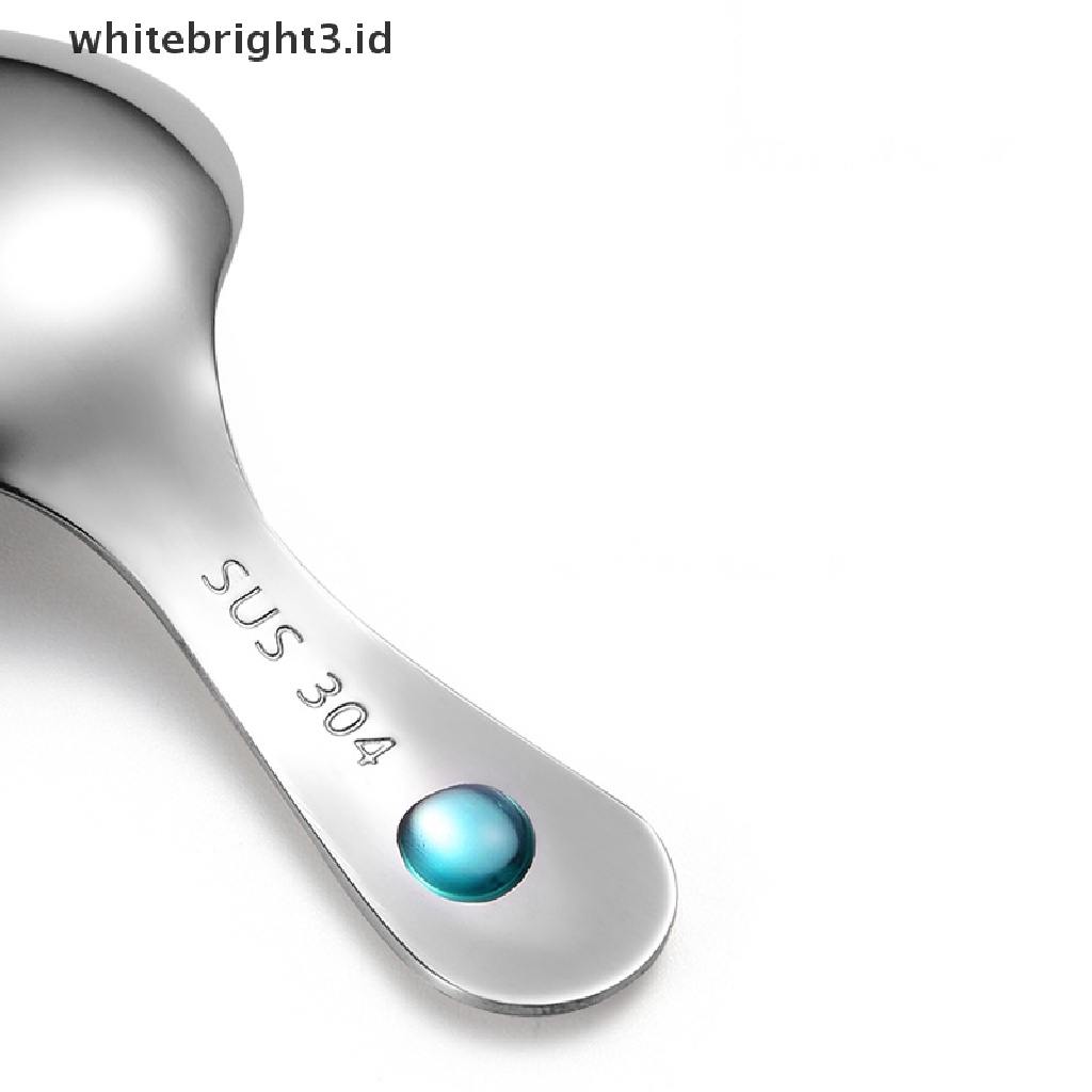 (whitebright3.id) Sendok Gula / Garam / Bumbu Dapur Bahan Stainless Steel Dengan Gagang Pendek