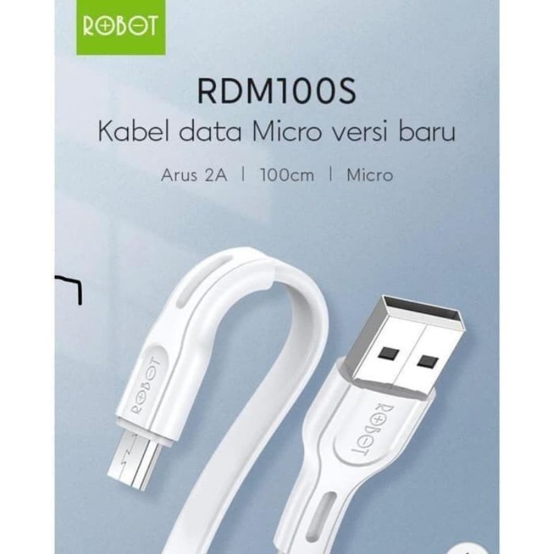 Kabel Data Micro USB Robot RDM100S 2A 100CM - White