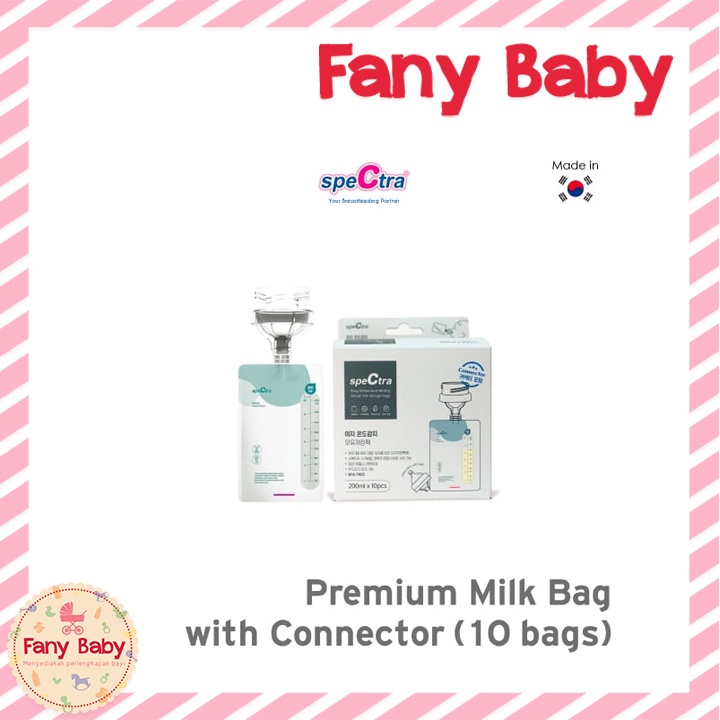 Spectra (10x200ml) Premium Milk Bag with Connector