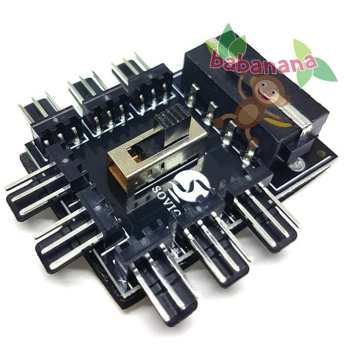 Splitter 1 to 8 PWM Fan 3 pin 3pin Converter PC cooling fan cooler