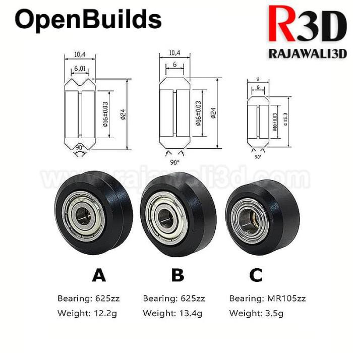 OpenBuilds CNC V-Slot POM Delrin V Wheel V-Wheel Dual No Bearing