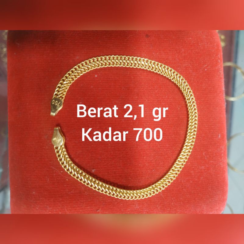 Gelang holo double emas asli kadar 700