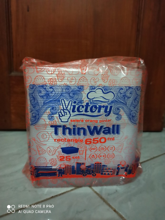 Thinwal/tempat Kotak Makan/plastik Kemasan 650 Ml