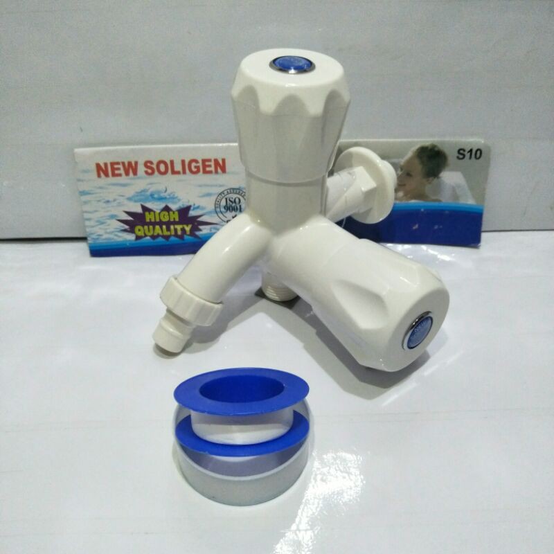 KRAN CABANG PVC SOLIGEN /KERAN DOUBLE/KRAN CABANG PLASTIK