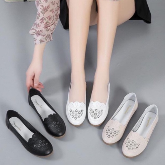 TBIG [COD] Sepatu Slip On CLOVER Wanita Import Korea Style Santai Wanita Sepatu